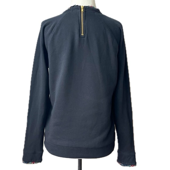 J. Crew Mercantile Plaid Trim, Black Sweater w/ Zipper, 100% Cotton; Women Sm - Picture 3 of 9